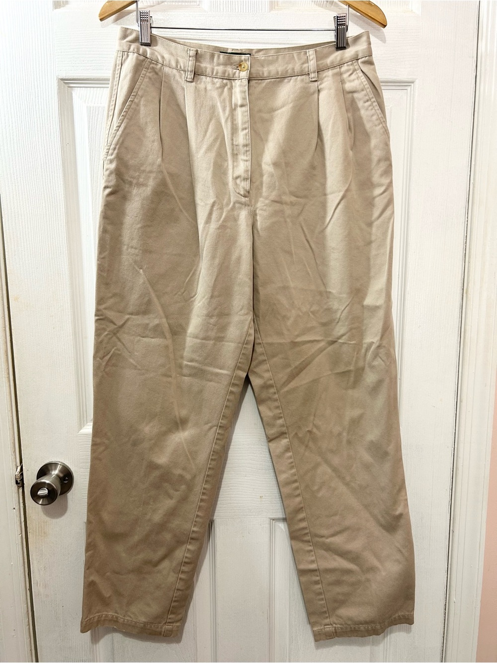 Lauren Ralph Lauren Pleated Khaki Pants Sz 12 Cotton Classic Preppy Office
